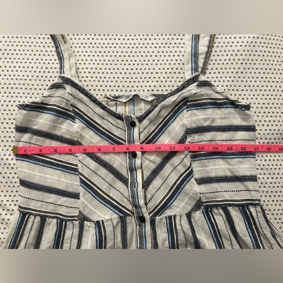 👗 Zara Sleeveless 100% Cotton Maxi Dress Multicolor Size: Medium - Picture 16 of 16